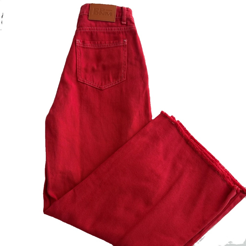 Princess Polly Women’s Red High Waisted Wide Leg Jeans Size 2 ❤️